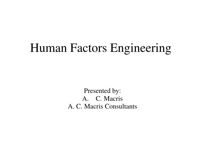 human factors engineering