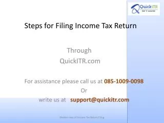 Steps for Filing Income Tax Return