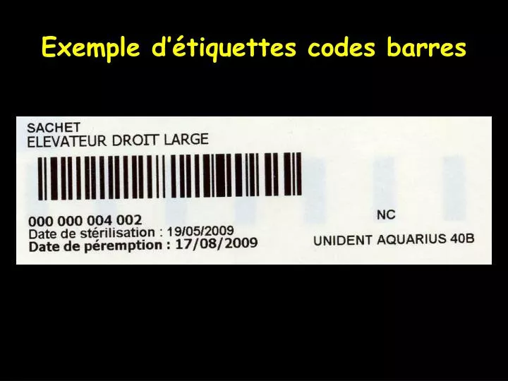 exemple d tiquettes codes barres