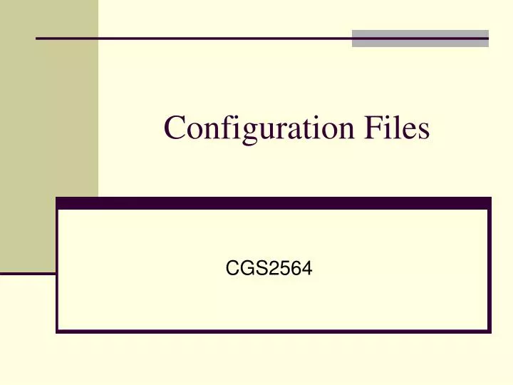configuration files