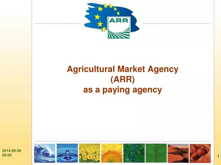 agricultural market agency arr as a paying agency