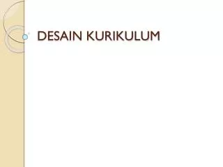 desain kurikulum