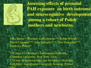 Assessing effects of prenatal