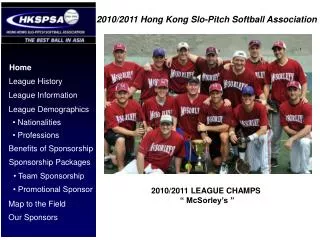 2010/2011 Hong Kong Slo -Pitch Softball Association