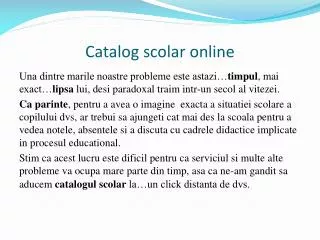 catalog scolar online