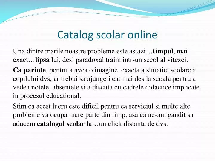 catalog scolar online