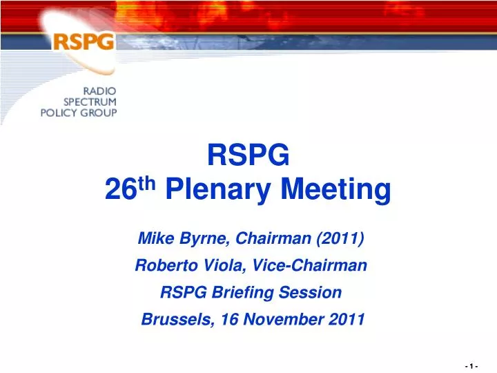 rspg 26 th plenary meeting