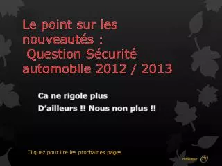 le point sur les nouveaut s question s curit automobile 2012 2013