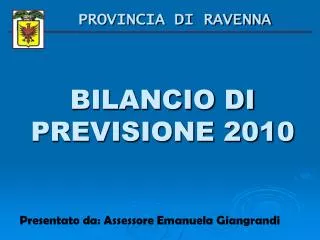 bilancio di previsione 2010