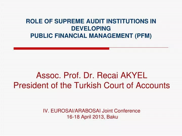 role of supreme audit institutions in developing public financial management pfm