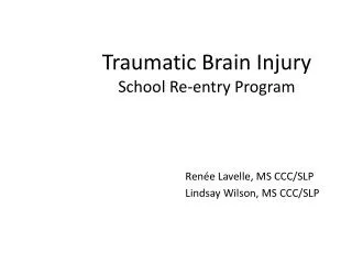 Traumatic Brain Injury School Re-entry Program