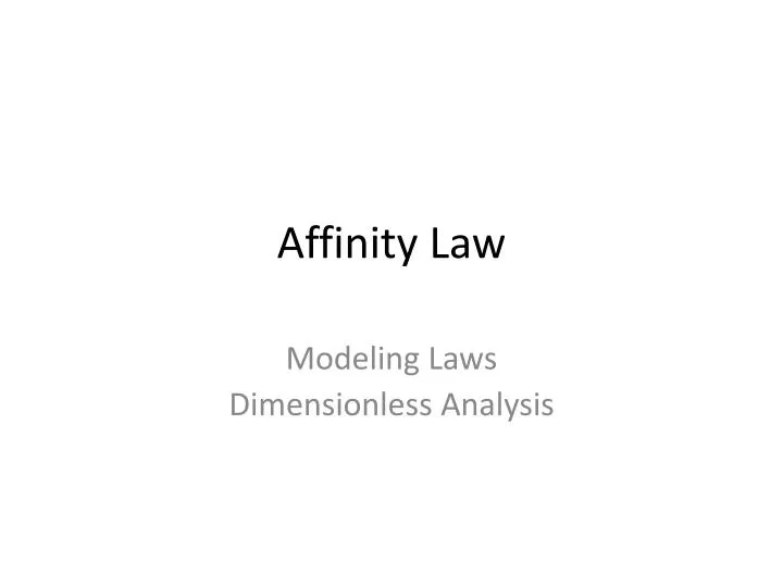 affinity law