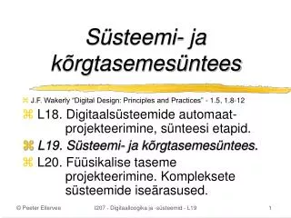 s steemi ja k rgtasemes ntees