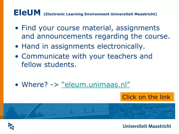 eleum electronic learning environment universiteit maastricht