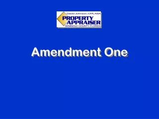 Amendment One