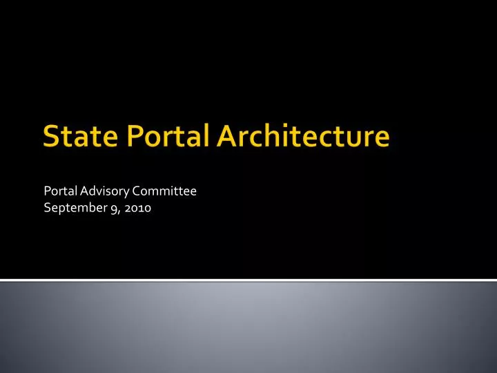 portal advisory committee september 9 2010