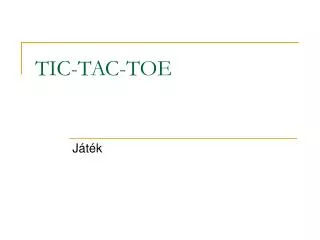 tic tac toe