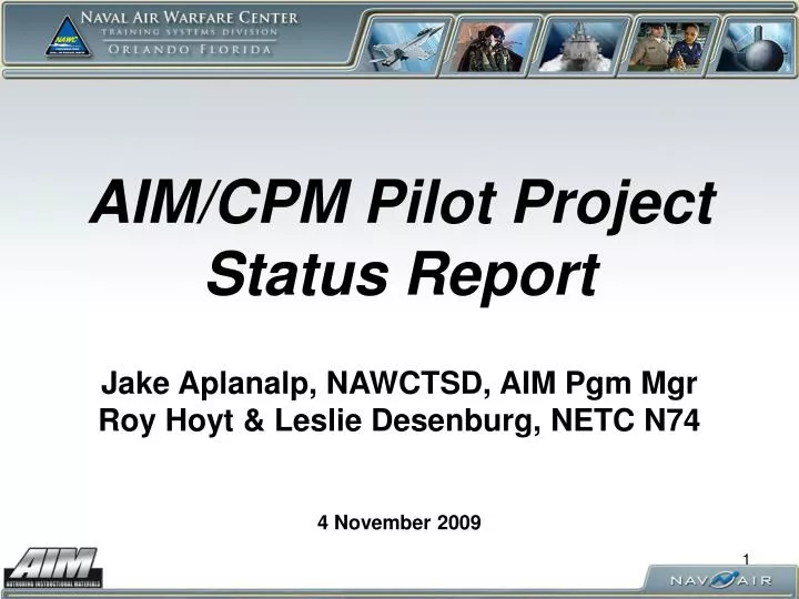 aim cpm pilot project status report