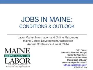 Jobs in MAINE: conditions &amp; outlook