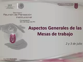 aspectos generales de las mesas de trabajo