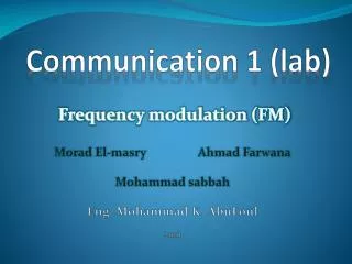 Communication 1 (lab)