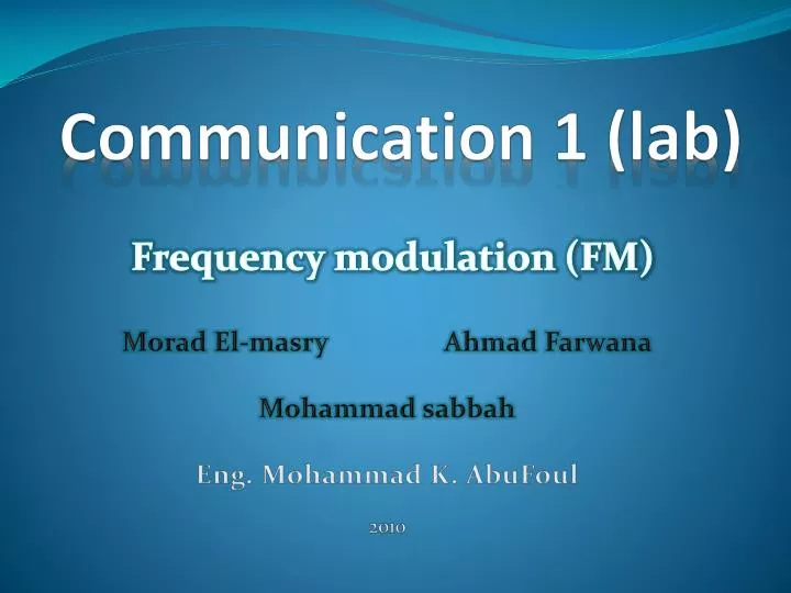 communication 1 lab