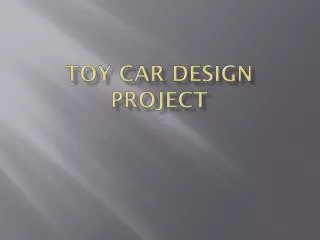 Toy CaR Design Project
