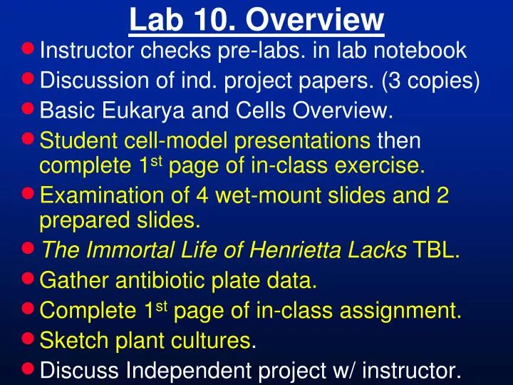 lab 10 overview
