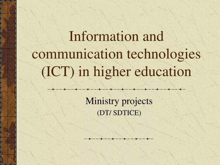 information and communication technologies ict in higher education