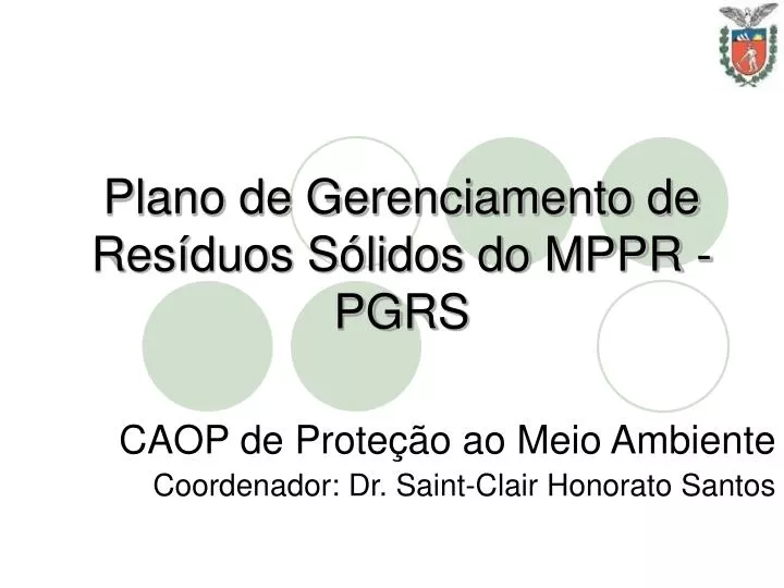 plano de gerenciamento de res duos s lidos do mppr pgrs