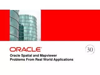 Oracle Spatial and Mapviewer Problems From Real World Applications