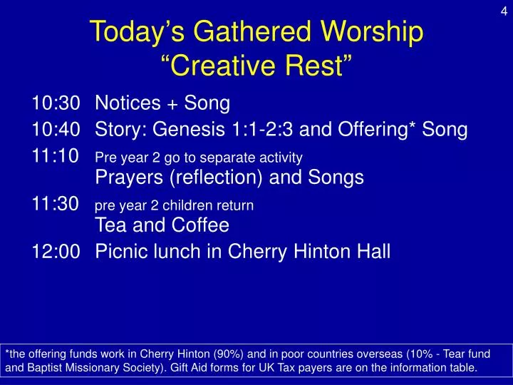 today s gathered worship creative rest