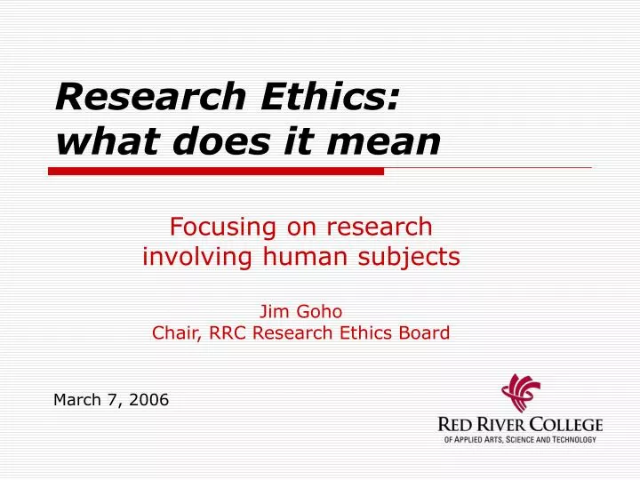 research ethics what does it mean