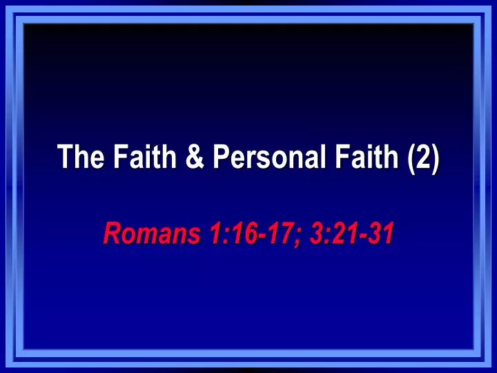 the faith personal faith 2