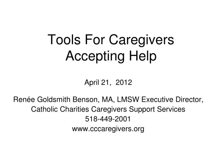 tools for caregivers accepting help