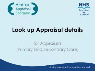 Look up Appraisal details