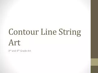 Contour Line String Art