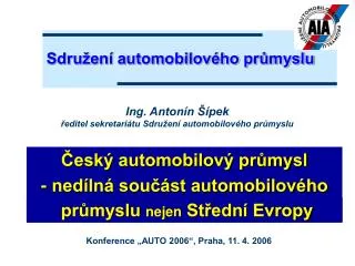 sdru en automobilov ho pr myslu