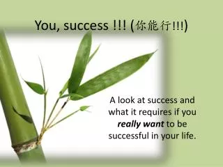 You, success !!! ( ??? !!! )