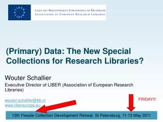 (Primary) Data: The New Special Collections for Research Libraries?