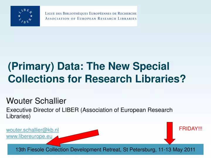 primary data the new special collections for research libraries