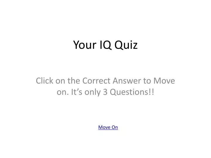 your iq quiz