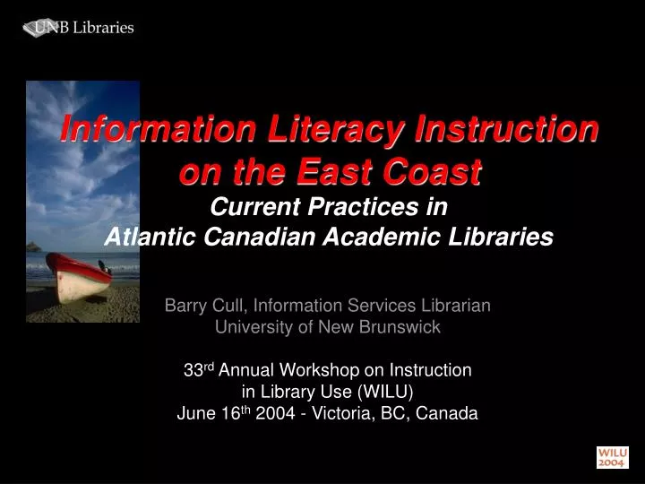 information literacy instruction on the east coast