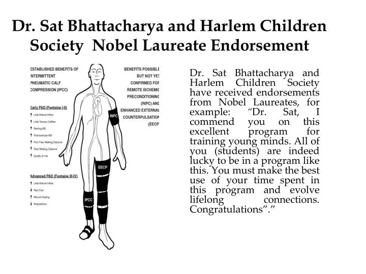 dr sat bhattacharya and harlem children society nobel laureate endorsement