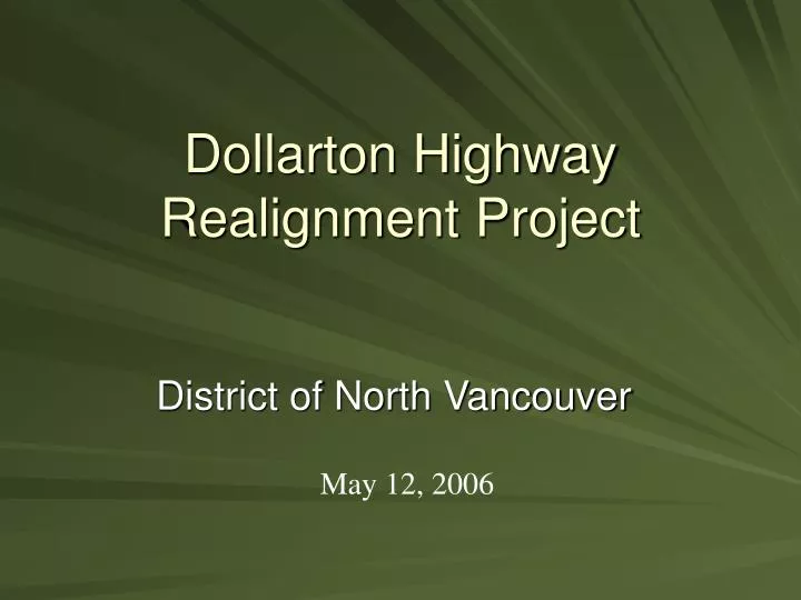 dollarton highway realignment project