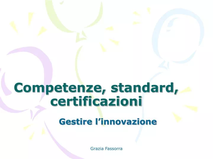 competenze standard certificazioni
