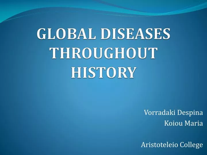 global diseases throughout history