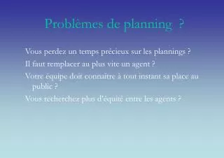probl mes de planning