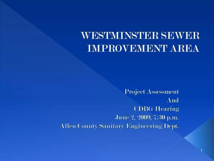 westminster sewer improvement area