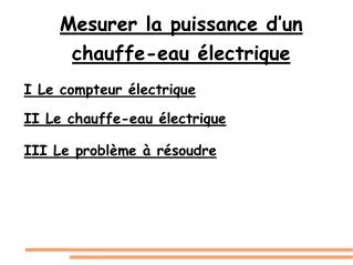 mesurer la puissance d un chauffe eau lectrique